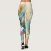 Abstracte lente kleuren wervelingen dames mode  leggings (Achterkant)