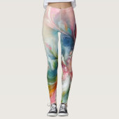 Abstracte lente kleuren wervelingen dames mode  leggings (Voorkant)
