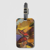 abstracte lente paarse sinaasappel bordeaux vlinde bagagelabel (Voorkant (verticaal))