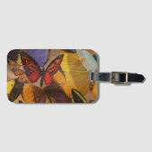 abstracte lente paarse sinaasappel bordeaux vlinde bagagelabel (Voorkant (horizontaal))