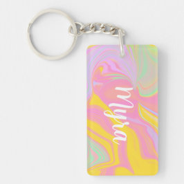 Abstracte Lente Zonsopgang Sleutelhanger