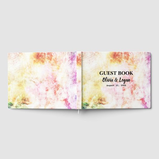 Abstracte lentekleurenbruiloft gastenboek (Volledig)