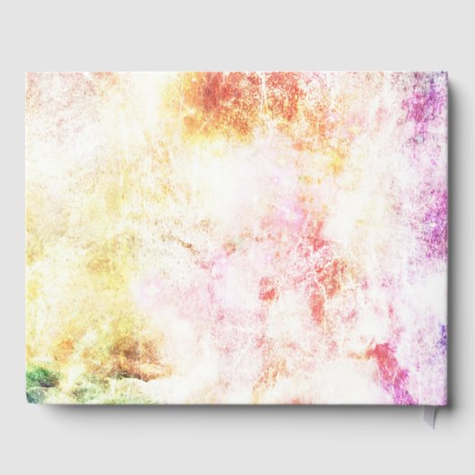 Abstracte lentekleurenbruiloft gastenboek (Achterkant)