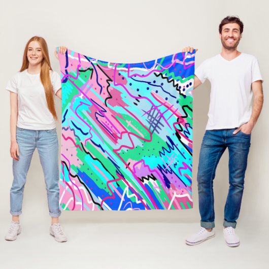 Abstracte lenteslag fleece deken (In situ)