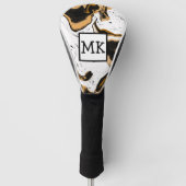 Abstracte leopard-afdruk marmer Swirls Fluid Art Golfheadcover (Voorkant)