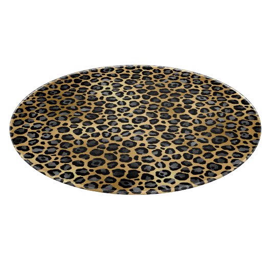 ABSTRACTE LEOPARD GOLD TRAY CUTARD SNIJPLANK (Hoek)