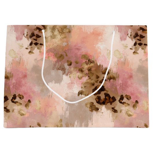 Abstracte Leopard Print Grote Gift Bag Groot Cadeauzakje (Voorkant)