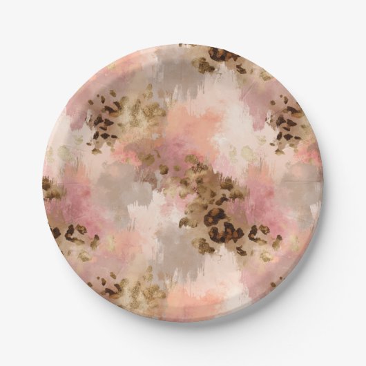 Abstracte Leopard Print Paper Borden Papieren Bordje (Voorkant)