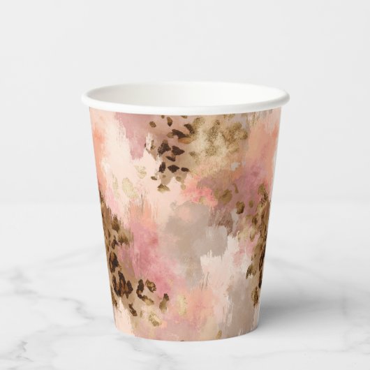 Abstracte Leopard Print Paper Cups Papieren Bekers (Achterkant)