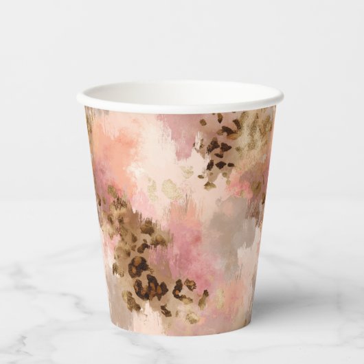 Abstracte Leopard Print Paper Cups Papieren Bekers (Voorkant)