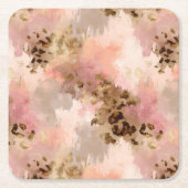 Abstracte Leopard Print Paper Onderzetters (Voorkant)
