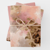 Abstracte Leopard Print Wrapping Paper Set (In situ)