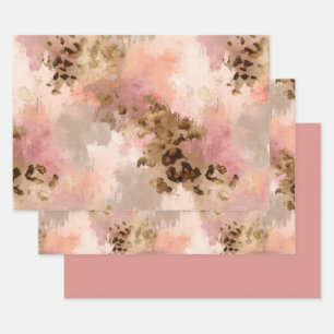 Abstracte Leopard Print Wrapping Paper Set