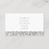 Abstracte Leopard Silver Animal Print op maat Visitekaartje (Achterkant)