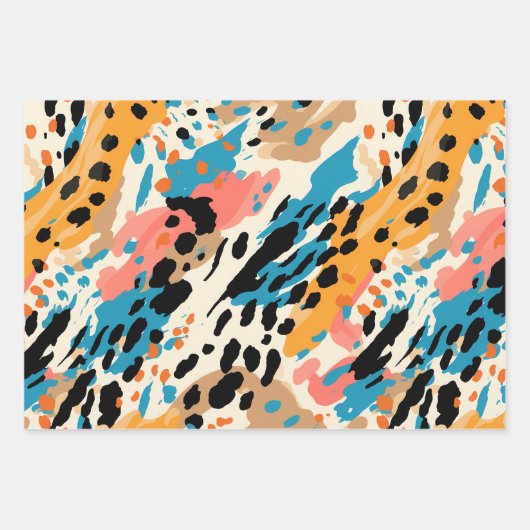 Abstracte leopardafdruk inpakpapier vel (Voorkant)