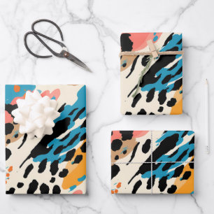 Abstracte leopardafdruk inpakpapier vel