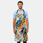 Abstracte leopardafdruk schort (Gedragen)