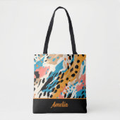 Abstracte leopardafdruk tote bag (Voorkant)