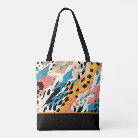 Abstracte leopardafdruk tote bag (Achterkant)