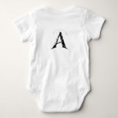 Abstracte letter A zwart-wit baby body Romper (Achterkant)