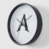 Abstracte letter A zwart-wit moderne wandklok (Hoek)