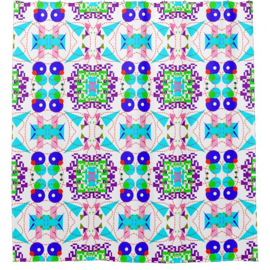 Abstracte leuke achtergrond. Kleurvormenpatroon.ab Douchegordijn (Voorkant)