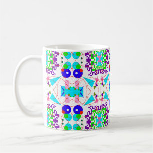 Abstracte leuke achtergrond. Kleurvormenpatroon.ab Koffiemok