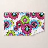 Abstracte leuke cartoons bloemen florale kinderen  bad handdoek (Handdoek)
