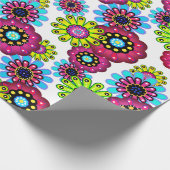 Abstracte leuke cartoons bloemen florale kinderen  cadeaupapier (Hoek)