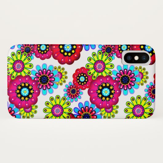 Abstracte leuke cartoons bloemen florale kinderen  Case-Mate iPhone case (Achterkant (horizontaal))