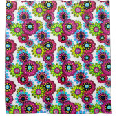 Abstracte leuke cartoons bloemen florale kinderen  douchegordijn (Voorkant)