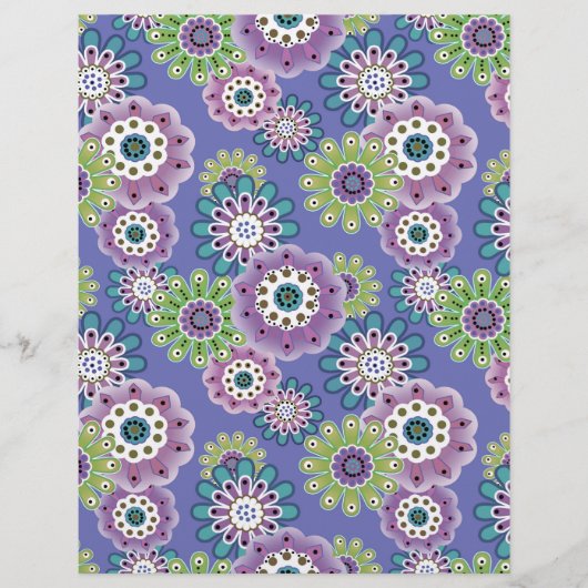 Abstracte leuke cartoons bloemen florale kinderen  flyer (Voorkant)