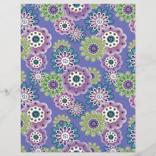 Abstracte leuke cartoons bloemen florale kinderen  flyer (Achterkant)