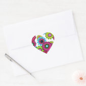 Abstracte leuke cartoons bloemen florale kinderen  hart sticker (Envelop)