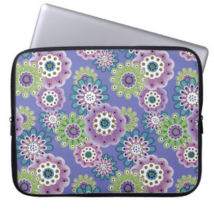 Abstracte leuke cartoons bloemen florale kinderen laptop sleeve
