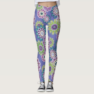 Abstracte leuke cartoons bloemen florale kinderen leggings