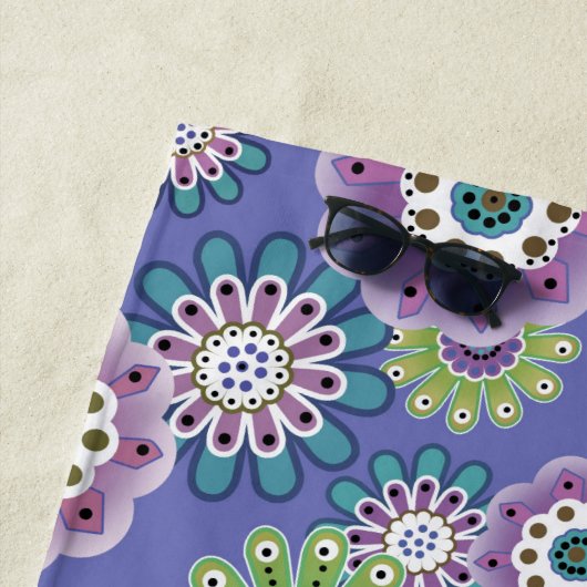 Abstracte leuke cartoons bloemen florale kinderen  strandlaken (In situ)