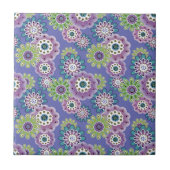 Abstracte leuke cartoons bloemen florale kinderen  tegeltje (Voorkant)