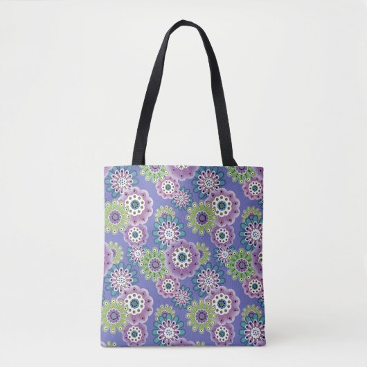 Abstracte leuke cartoons bloemen florale kinderen  tote bag (Voorkant)