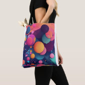 "Abstracte Leuke Kleurrijke Cartoon Patroon Tas" Tote Bag (Dichtbij)