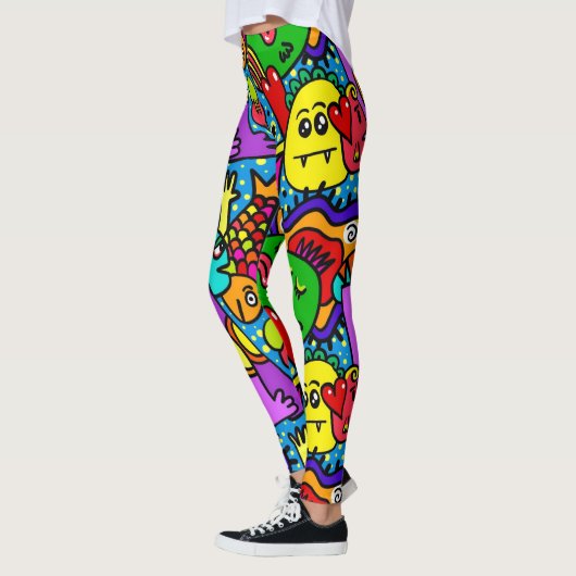 Abstracte leuke kleurrijke Leggings (Links)