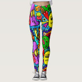 Abstracte leuke kleurrijke Leggings (Voorkant)