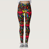 Abstracte leuke kleurrijke Leggings (Voorkant)