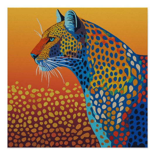 Abstracte Leuke Luipaard Kunst Perfect Poster (Voorkant)