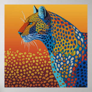 Abstracte Leuke Luipaard Kunst Poster