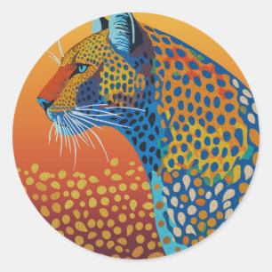 Abstracte Leuke Luipaard Kunst Ronde Sticker