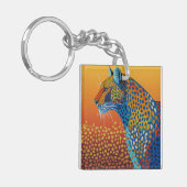 Abstracte Leuke Luipaard Kunst Sleutelhanger (Voorkant Links)