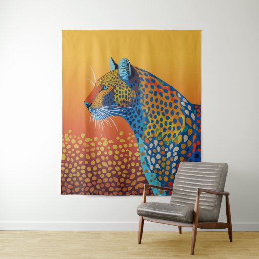 Abstracte Leuke Luipaard Kunst Wandkleed (In situ)