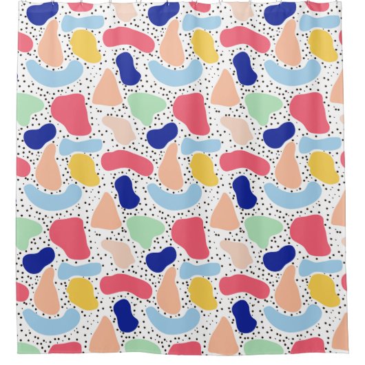 Abstracte leuke moderne kinder zomervormen douchegordijn (Voorkant)