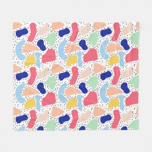 Abstracte leuke moderne kinder zomervormen fleece deken (Voorkant (Horizontaal))